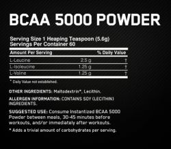Аминокислоты Optimum Nutrition BCAA 5000 Powder 336 г