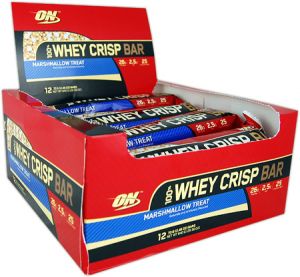 Протеиновые батончики Optimum Nutrition 100% Whey Crisp bar 12 штук