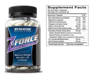 Повышающий тестостерон Dymatize Nutrition Z-Force 120 капсул