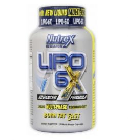 Многокомпонентный жиросжигатель Nutrex Research Lipo 6x (Липо 6 Х) 120 капсул