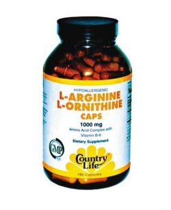 Аминокислоты Country Life L-Arginine L-Ornithine 180 капсул