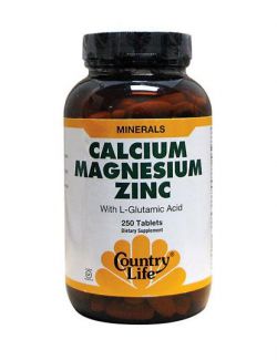Витамины и минералы Country Life Calcium Magnesium Zinc 250 таблеток