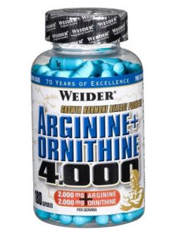 Аминокислоты Weider Arginine + Ornithine 4000 180 капсул
