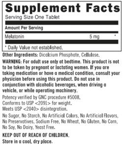 Мелатонин GNC Melatonin 5 60 таблеток