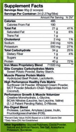 Гейнер Muscle Pharm Arnold Series Iron Mass 2270 грамм