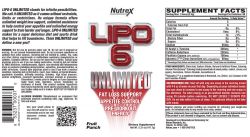 Жиросжигатель Nutrex Lipo 6 Unlimited Powder 150 грамм