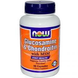 Для защиты суставов и связок NOW Glucosamine Chondroitin with MSM 90 капсул
