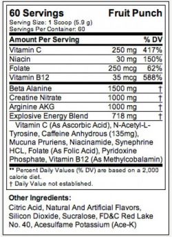 Состав Предтренировочный комплекс Cellucor C4 Extreme 60 порций 342 грамм
