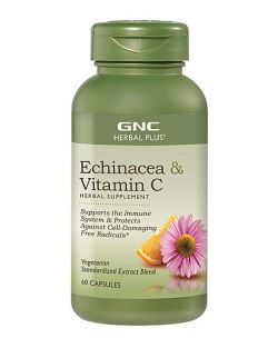 Противовирусный иммуномодулятор GNC Echinacea Plus Vitamin C 60 капсул