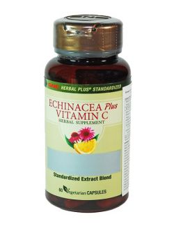 Противовирусный иммуномодулятор GNC Echinacea Plus Vitamin C 60 капсул
