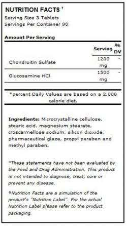 состав Betancourt Glucosamine & Chondroitin 270 таб