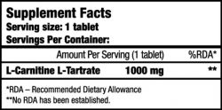 состав Жиросжигатель BioTech L-Carnitine 1000 MG  60 таблеток