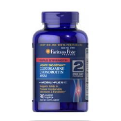Для суставов и связок Puritan"s Pride Double Strength Glucosamine Chondroitin & MSM 90 каплет