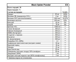 состав Предтренировачный Cloma Pharma Black Spider Powder 210 грамм