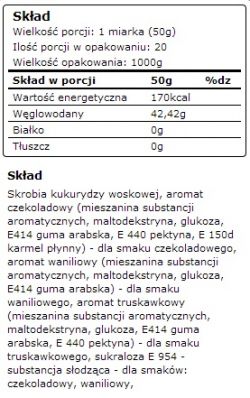 состав Сложные углеводы Ostrovit Waxy Maize 1000 грамм