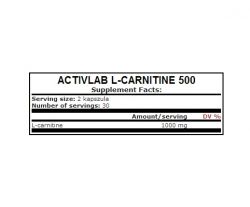 состав  Activlab L-Carnitine 500 60 капсул