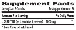 состав Карнитин Vision Nutrition Carnitine Large Caps 300 капсул