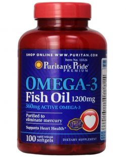 Рыбий жир Puritan"s Pride Omega 3 (1200 mg) 100 софтгелевых капсул
