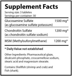 Препарат для суставов и связок Ultimate Nutrition Glucosamine & Chondroitin MSM 90 таблеток